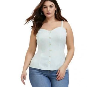 NWOT Torrid Mint Green Challis Fit & Flare Top - Size 0